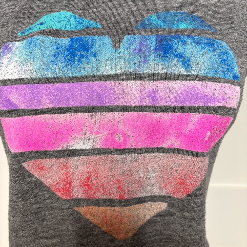 Gray Tank Top with Colorful Heart Design from evereve. - Picture 2 of 4
